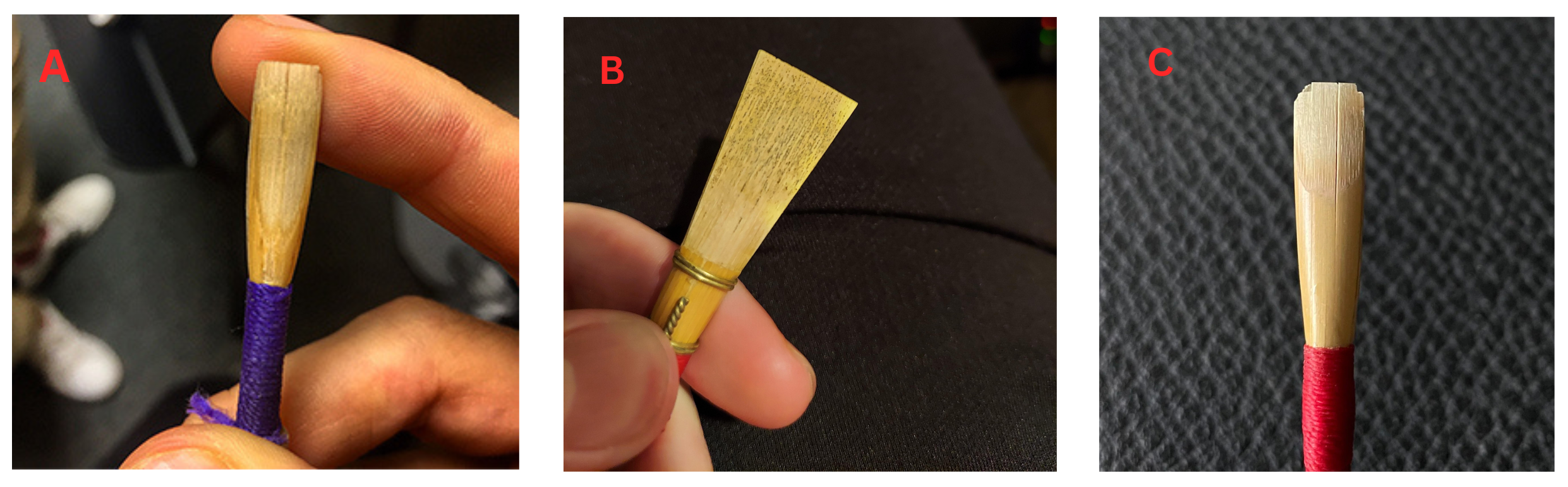 Photos of bad reed examples