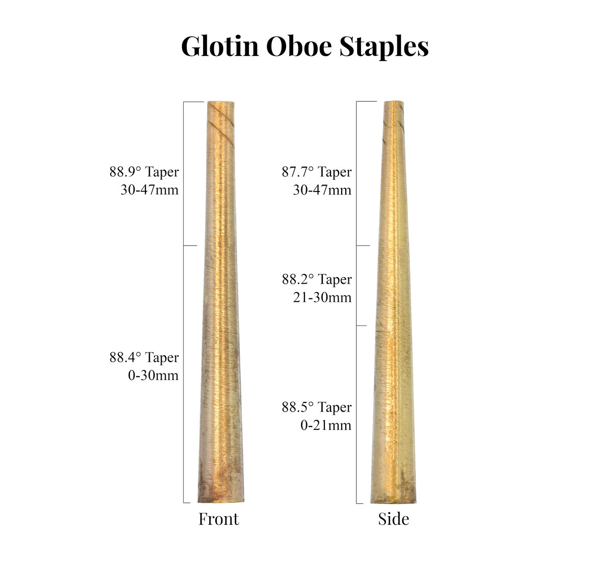 Glotin Oboe Staples Taper Comparison Glotin Oboe Staples Taper Comparison