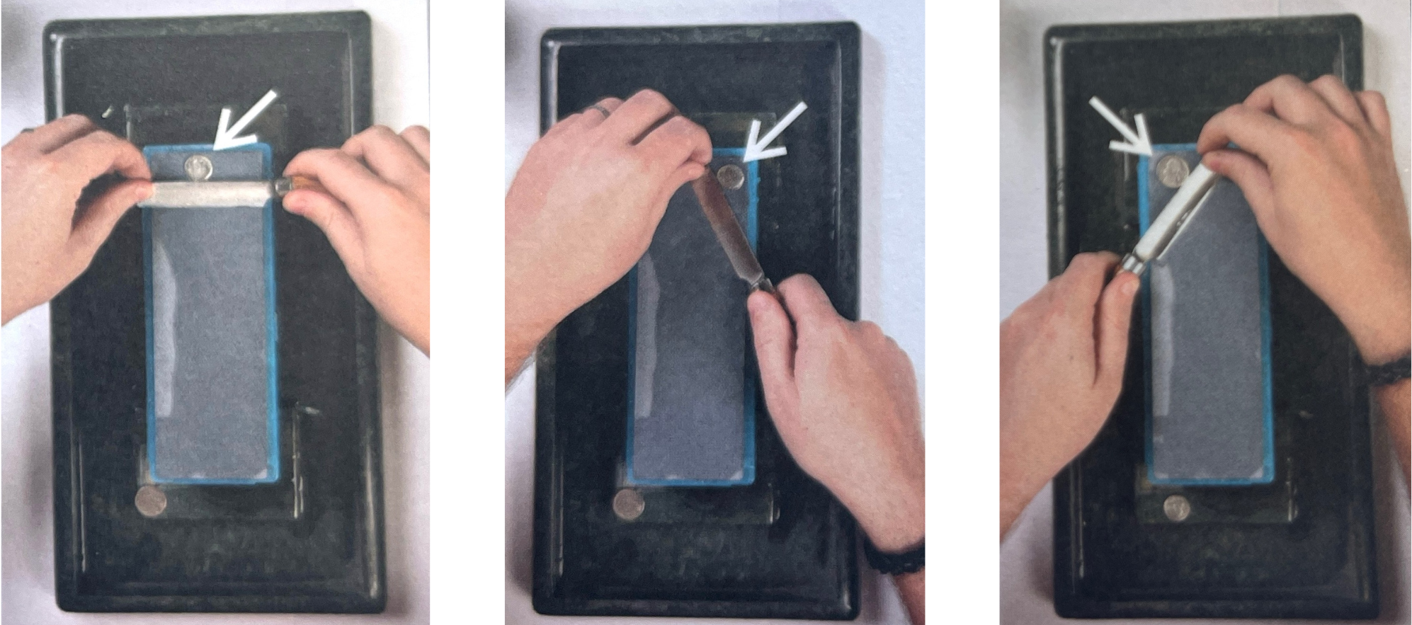 figure 8 Starting position with the blade facing towards the user.