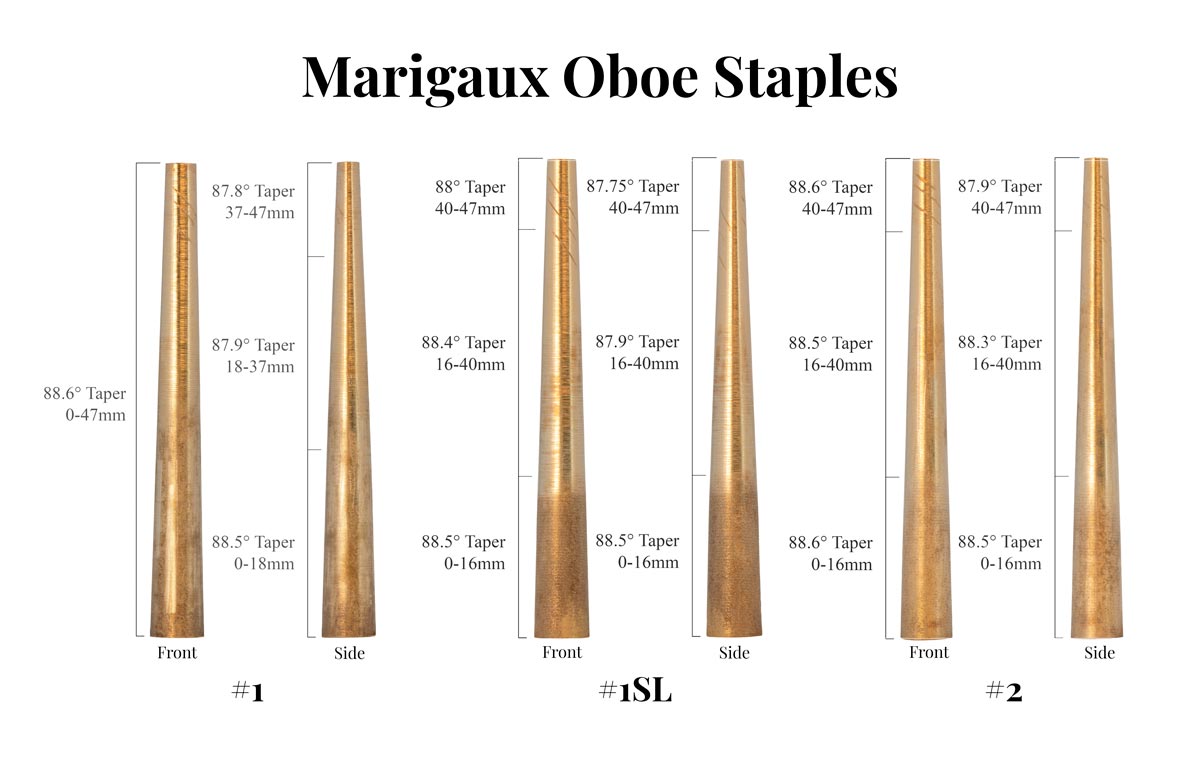 Marigaux Oboe Staples Taper Comparison