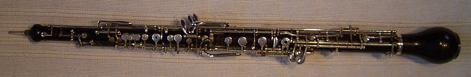 Photo of a modern oboe d'amore.